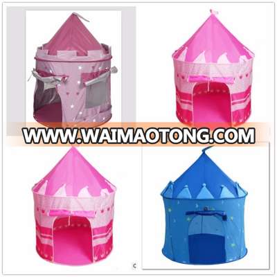 Kids Pink Princess Castle Play Tent Girls Indoor Outdoor Folding House Tent