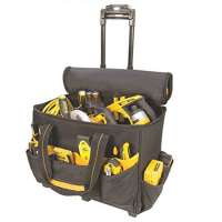 Heavy duty large capacity lighted mobile tool bag with LED light handle