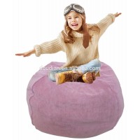 Stuffed Animal Storage Bean Bag with Extra Long Zipper for Toys and Clothes